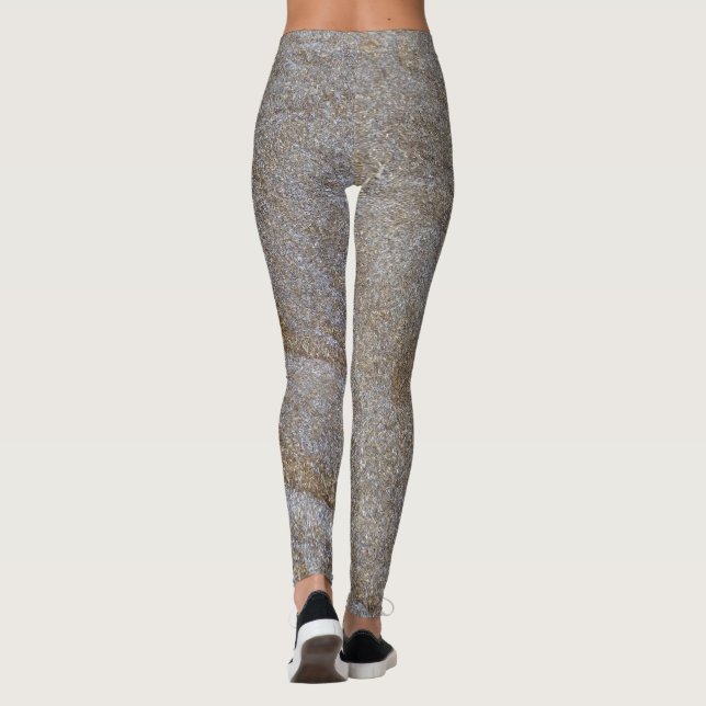 goldfarbene Messingchips Leggings (Rückseite)