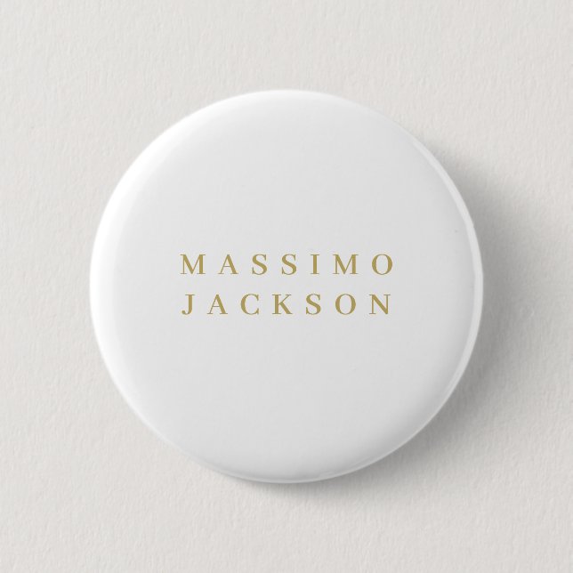 Goldfarbene minimalistische professionelle Serifen Button (Vorderseite)
