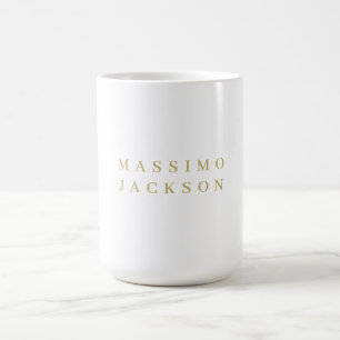 Goldfarbene minimalistische professionelle Serifen Kaffeetasse