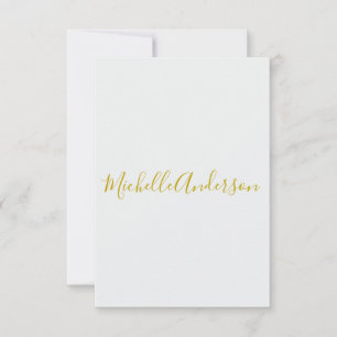 Goldfarbene moderne minimalistische handgeschriebe RSVP karte