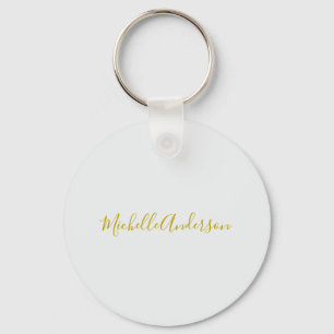 Goldfarbene moderne minimalistische handgeschriebe schlüsselanhänger