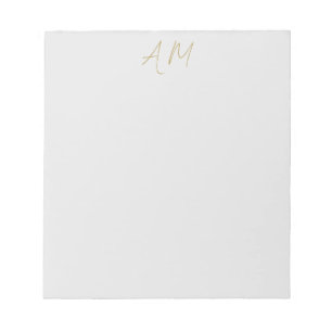 Goldfarbene Monogramm-Initialen Kalligrafie Pro Notizblock