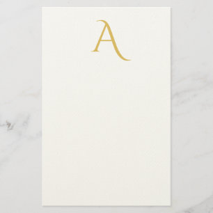 Goldfarbene Monogramm-Initialen Professionell Weiß Briefpapier