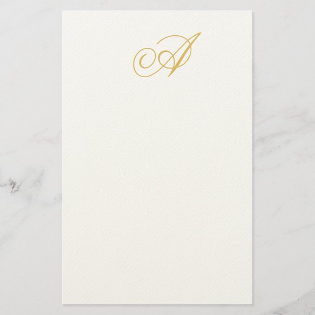 Goldfarbene Monogramm-Klassische Anfangsbuchstaben Briefpapier (Vorderseite)