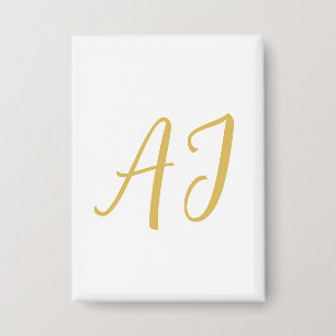 Goldfarbene Monogramm-Klassische Profi-Initiale Button