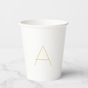 Goldfarbene Monogramm-Professionelle Anpassung Pappbecher