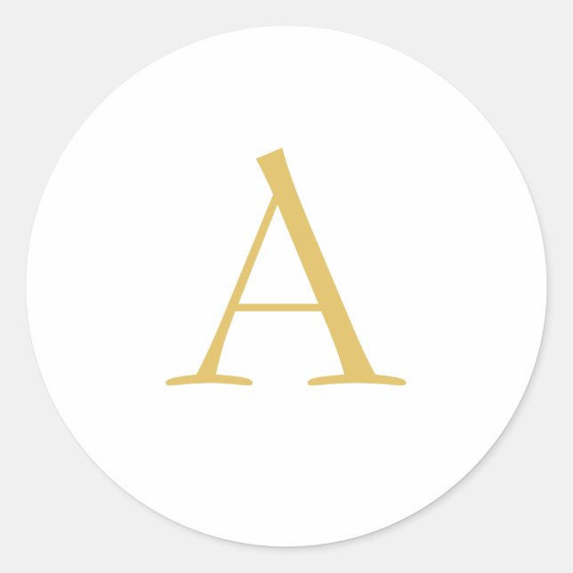 Goldfarbene Monogramm-Professionelle Anpassung Runder Aufkleber (Vorderseite)