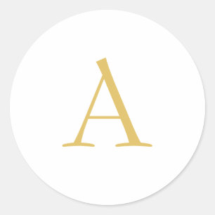 Goldfarbene Monogramm-Professionelle Anpassung Runder Aufkleber