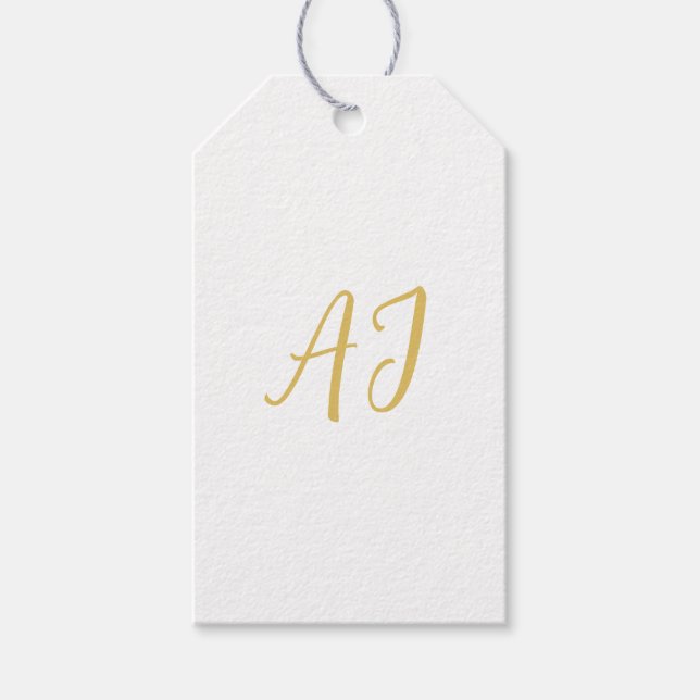 Goldfarbene Monogramm Professionelle Klassische In Geschenkanhänger (Vorderseite)