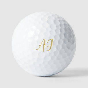 Goldfarbene Monogramm Professionelle Klassische In Golfball