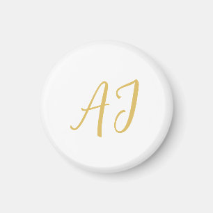 Goldfarbene Monogramm Professionelle Klassische In Magnet