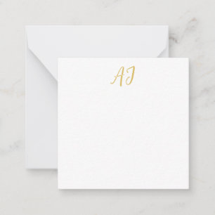 Goldfarbene Monogramm Professionelle Klassische In Mitteilungskarte