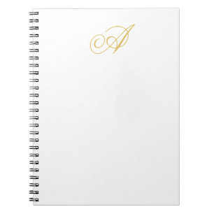 Goldfarbene Monogramm Professionelle Klassische In Notizblock