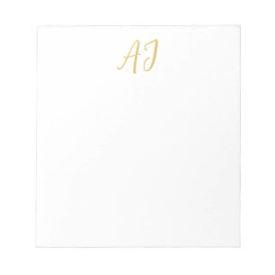 Goldfarbene Monogramm Professionelle Klassische In Notizblock