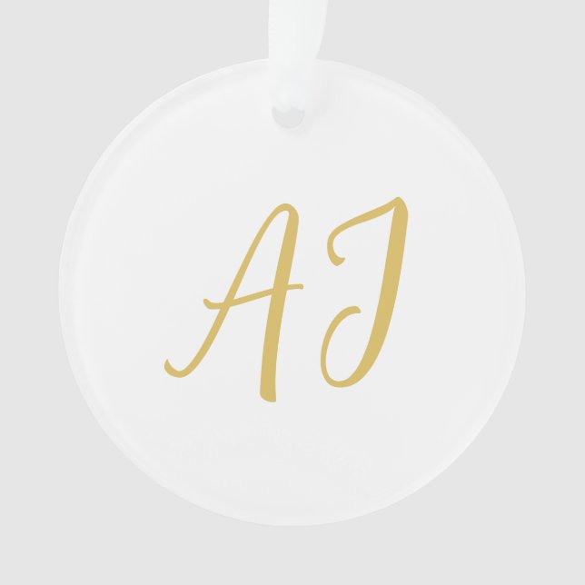 Goldfarbene Monogramm Professionelle Klassische In Ornament (Vorderseite)