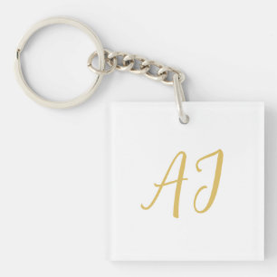 Goldfarbene Monogramm Professionelle Klassische In Schlüsselanhänger