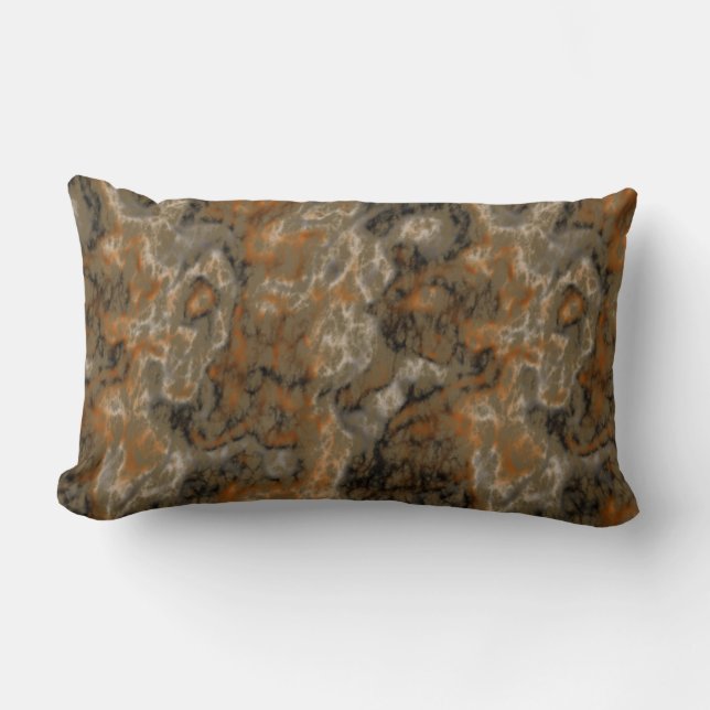 goldfarbene Oliven und schwarz abstrakt Lendenkissen (Vorderseite)