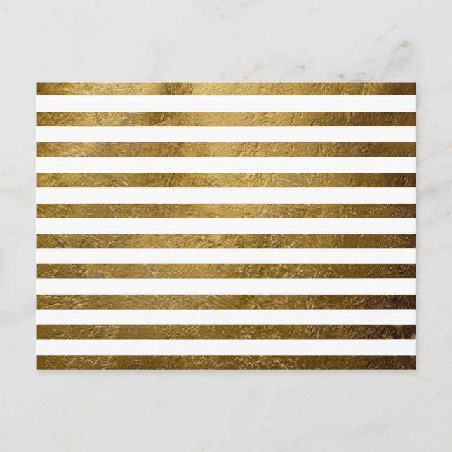 goldfarbene Streifen Postkarte (Vorderseite)