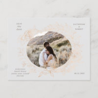 goldfarbener, blumengeschmückter Save the Date Pos