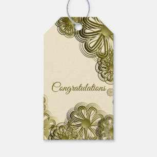 Goldfarbener Hochzeitsgeschenk Geschenkanhänger
