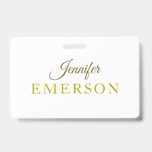 Goldfarbener Name professionell minimalist modern  Ausweis