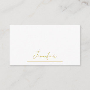 Goldfarbener Name professionell minimalist modern Begleitkarte