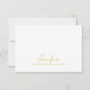 Goldfarbener Name professionell minimalist modern Dankeskarte