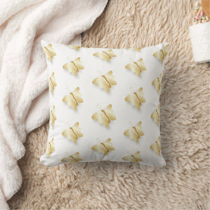Goldfarbener Schmetterlingsdesign Kissen