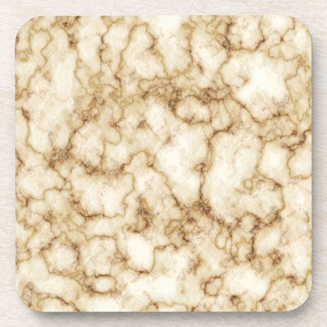 Goldfarbener, schwarzer Marmor Getränkeuntersetzer (Vorderseite)