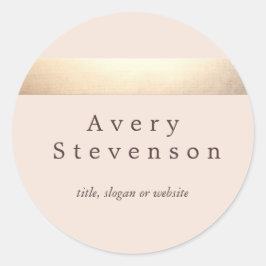 Goldfarbener Streifen Moderne Light Pink Chic Runder Aufkleber