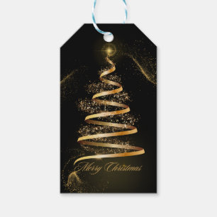 goldfarbener Weihnachtsbaumspass Geschenkanhänger