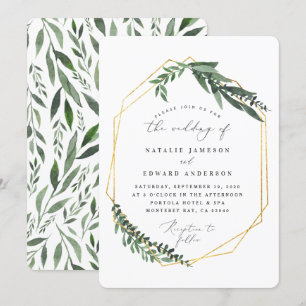 goldfarbenes Aquarell Einladung