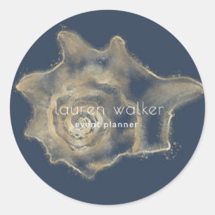 goldfarbenes, elegantes Monogramm-Klassiker Runder Aufkleber