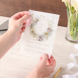 goldfarbenes Foto mit Blumenkranz Save the Date