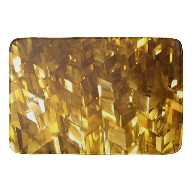 Goldfarbenes Fraktal Luxus Badematte (Vorderseite)