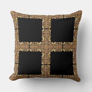 goldfarbenes Kreuzkissen Kissen