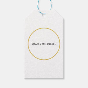 Goldfarbengrenzen Weiß Minimalistisch Beruflich Geschenkanhänger