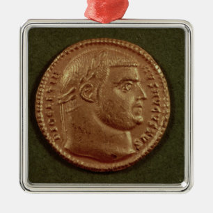 Goldfarbig von Diocletian, das einen Lorbeer-Kranz Silbernes Ornament