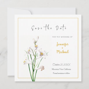 Goldfarbige Calligrapy-Blume für Hochzeiten Save t Einladung