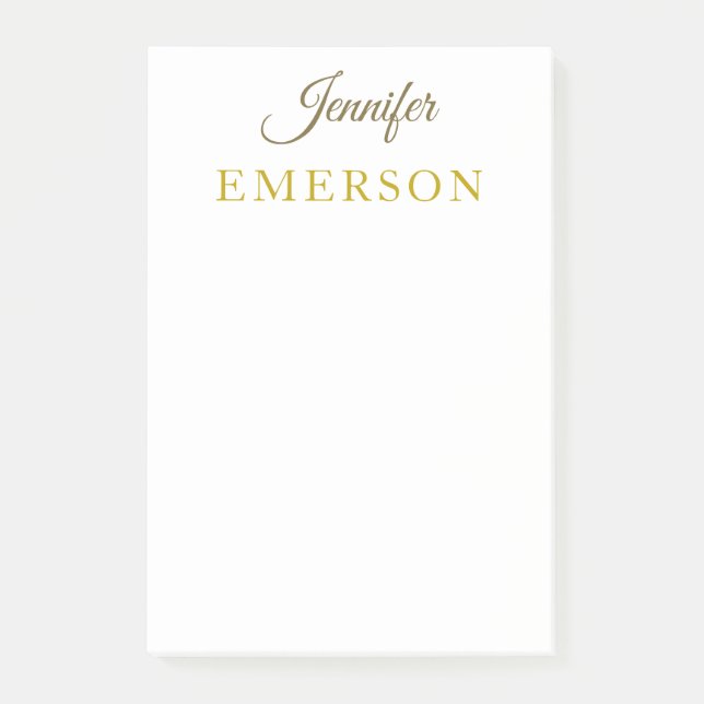 Goldfarbname professionell minimalist modern   post-it klebezettel (Vorderseite)