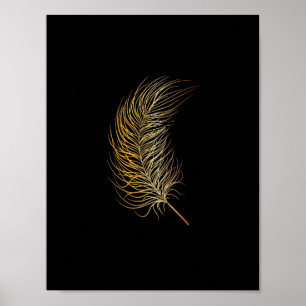 Goldfeder-Schreibtisch-Druck Poster