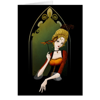 Goldfedern, schwarze Spitze - Karte