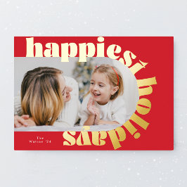 Goldfett-Typografie und Weihnachtsfeierlichkeiten  Folien Feiertagskarte