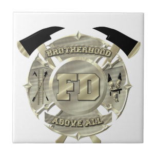 Goldfeuerwehrmann-Bruderschafts-Symbol Fliese