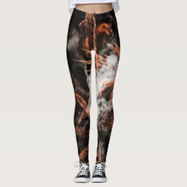 Goldfeuerwerk, abstrakter goldschwarzer Rauch Leggings