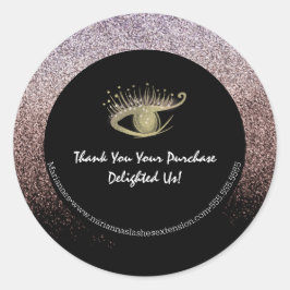 Goldfilm Ombre Glitzer Lash Beauty Salon Business Runder Aufkleber