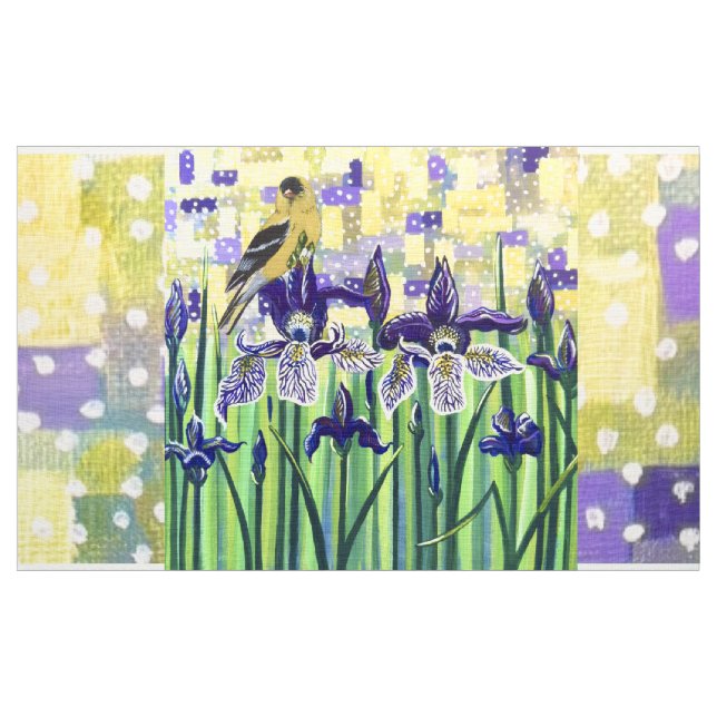 Goldfinch and Irises  Stoff (Yard (91,4 cm))