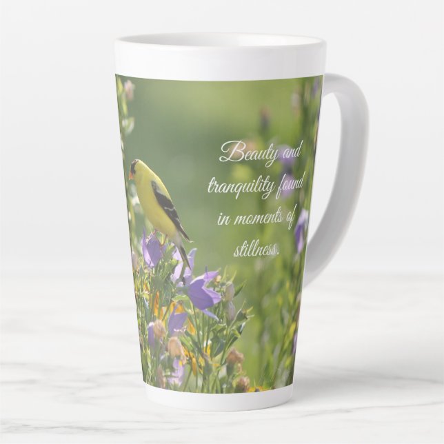 Goldfinch auf einer Harebell-Blume Milchtasse (Rechte Ecke)