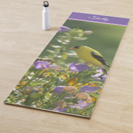Goldfinch auf einer Harebell-Blume Yogamatte