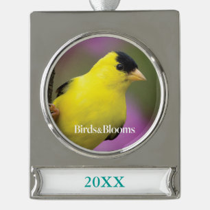 Goldfinch Banner-Ornament Silber